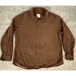 Katin Men’s Corduroy Long Sleeve Cotton Button Up Shirt Size XL Pocket
